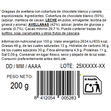Cargar imagen en el visor de la galería, Avellana Chocolate Blanco con Canela (Tarrina)
